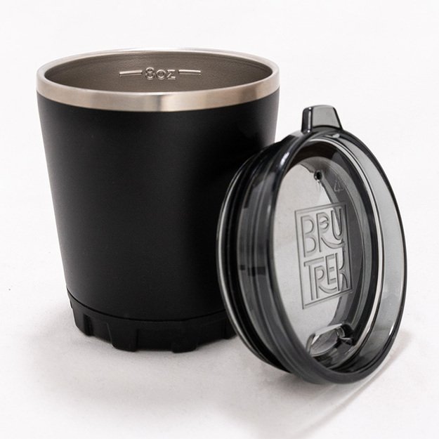 BruTrek dvigubos sienelės izoliuoti stovyklos kavos puodelis 240ml juodas