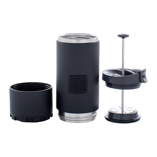 BruTrek kavos plieninis  kelioninis rankinis presas 3.0  600ml juodas